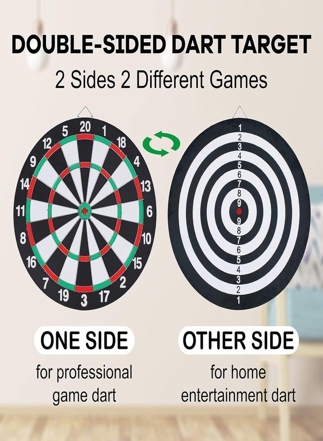 STRIVE FIT Double-Sided Dart Board Set with 4 Steel Tip Darts - Staple-Free, Paper Wound Target for Adults & Kids, Indoor Outdoor Dart Game for Man Cave, Office, Game Room & Family Fun (12 Inch) - Image 4